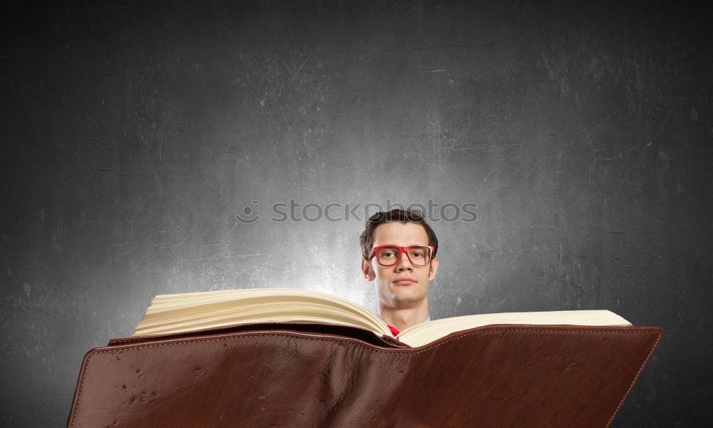 Similar – Image, Stock Photo intensive study Book Freak