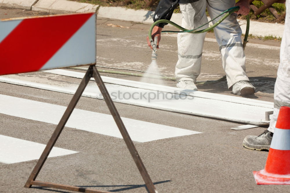 Similar – bicycle lane Fence Safety