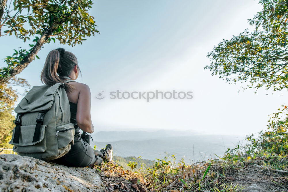 Similar – Woman posing on nature Sit