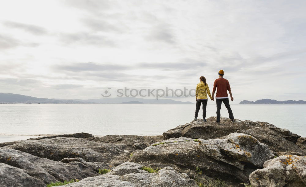 Similar – Image, Stock Photo Happy family standing near the lake at the day time.