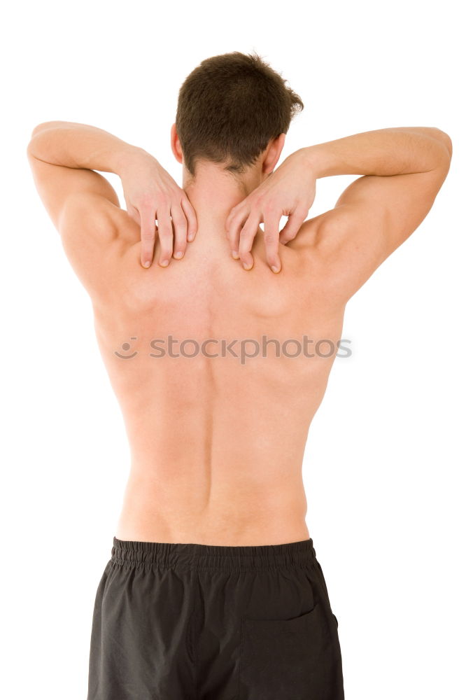 Similar – Image, Stock Photo Man suffering of trapezius muscle pain