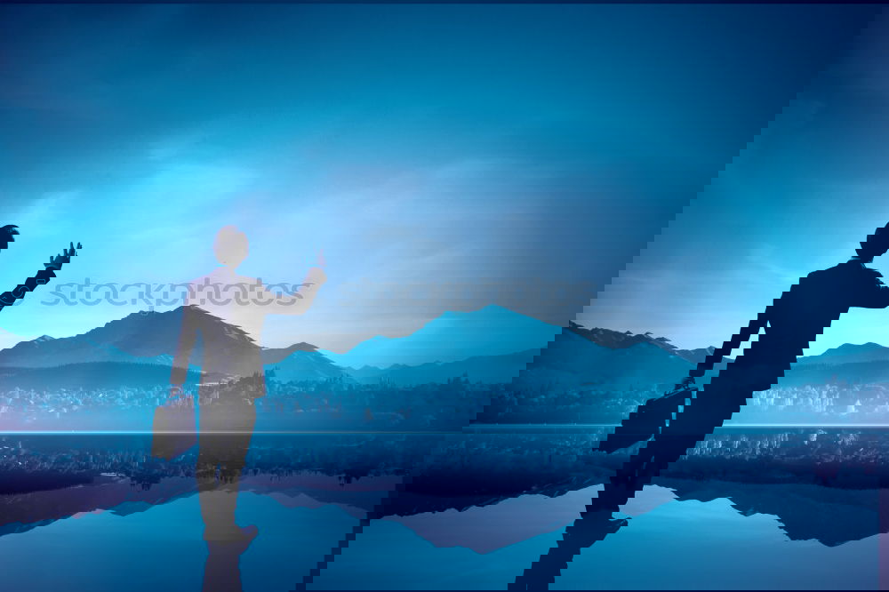 Similar – Image, Stock Photo mountaineer Mountain