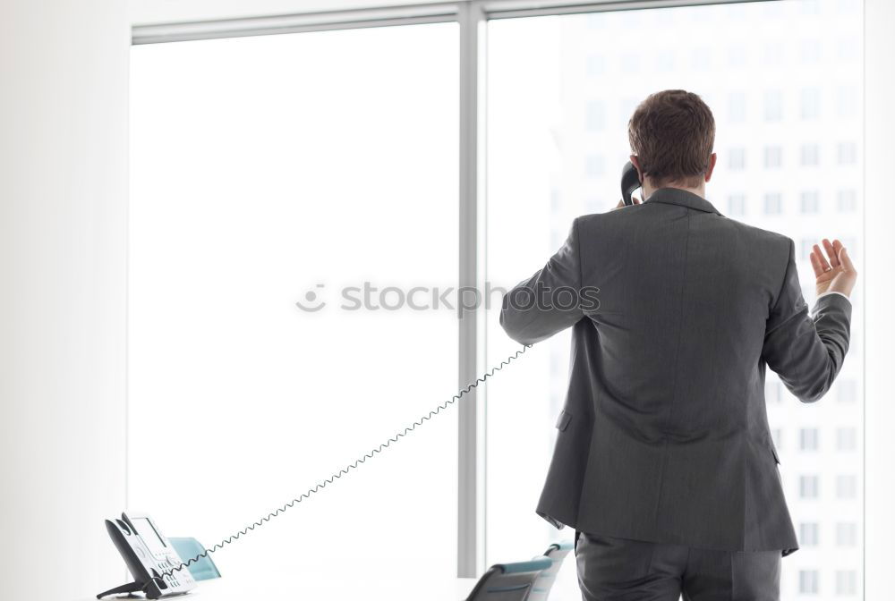 Similar – Image, Stock Photo Man Looking out of the Window
