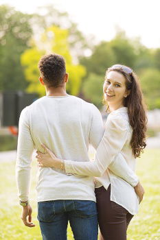 Similar – Image, Stock Photo Couple, Spring, Smile, Hug, Play, Flirt