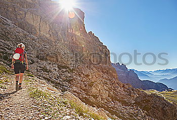 Similar – Image, Stock Photo Hiker on the way to the Memminger Hut