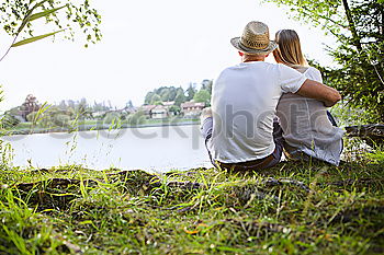 Similar – Image, Stock Photo Crop couple posing on pier