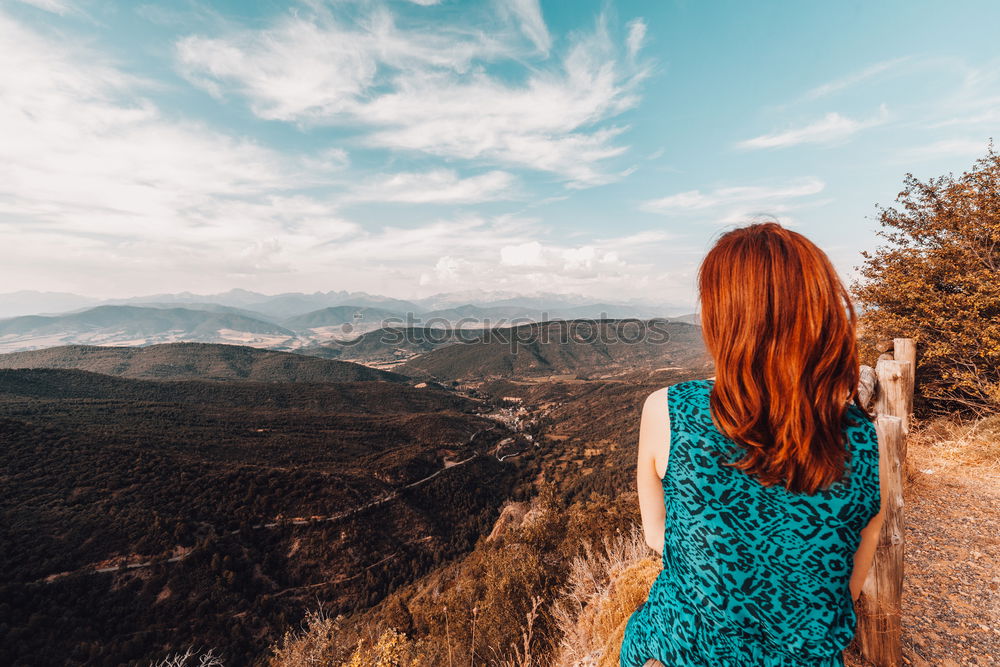 Similar – Woman in hat in nature