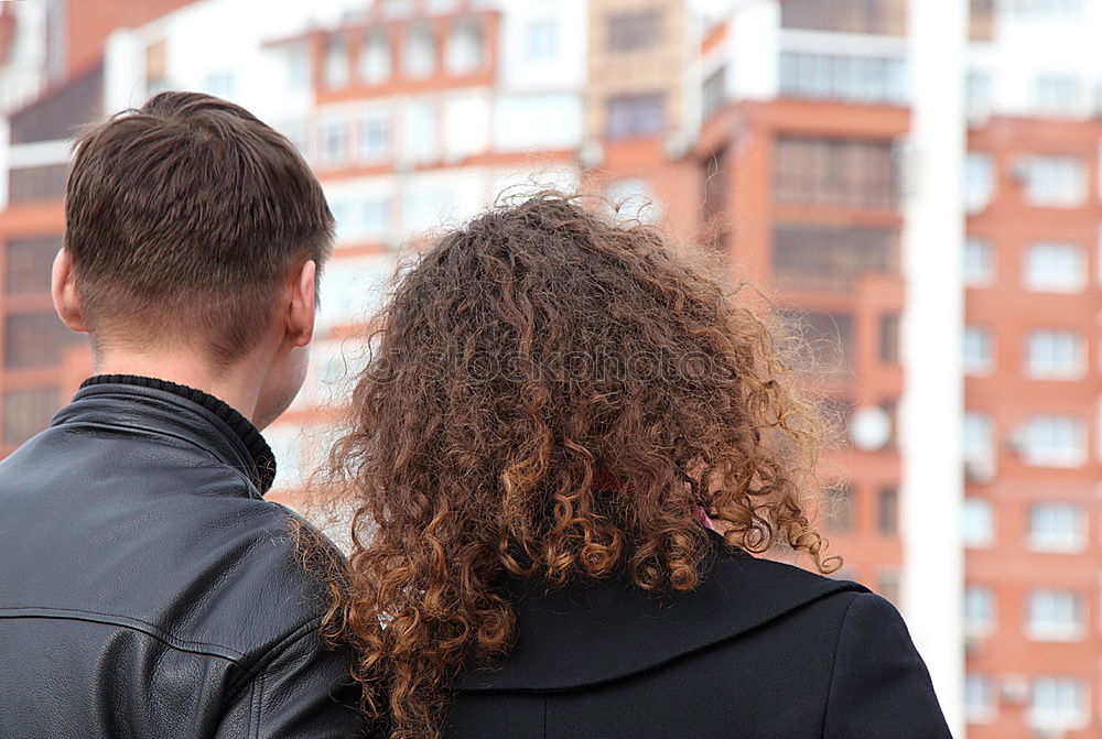 Image, Stock Photo Man posing with girlfriend on street