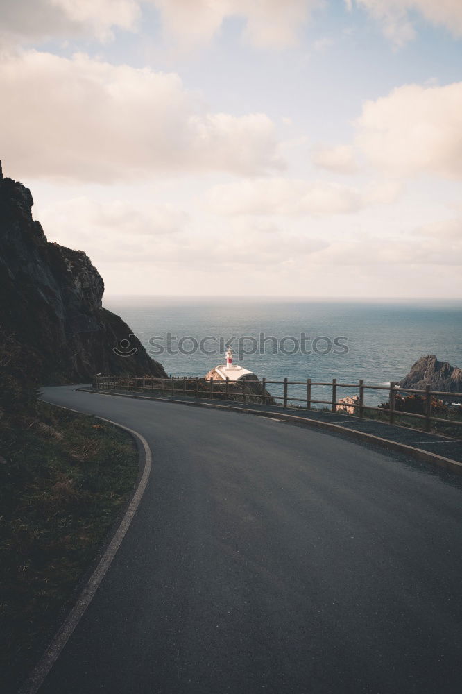 Similar – Cliff in ocean with walkway