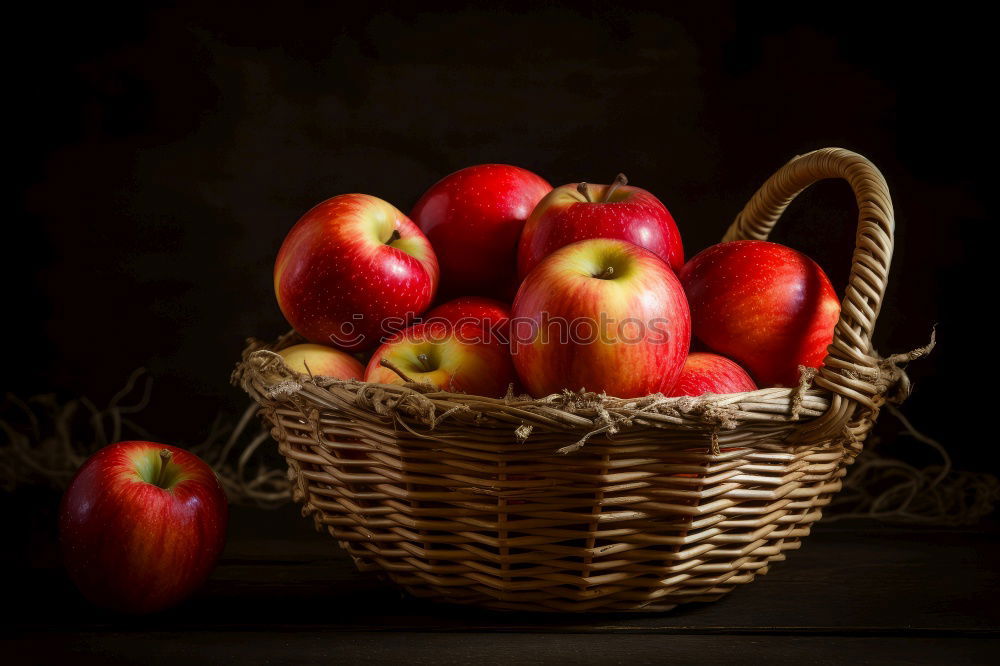 Apple harvest in the garden