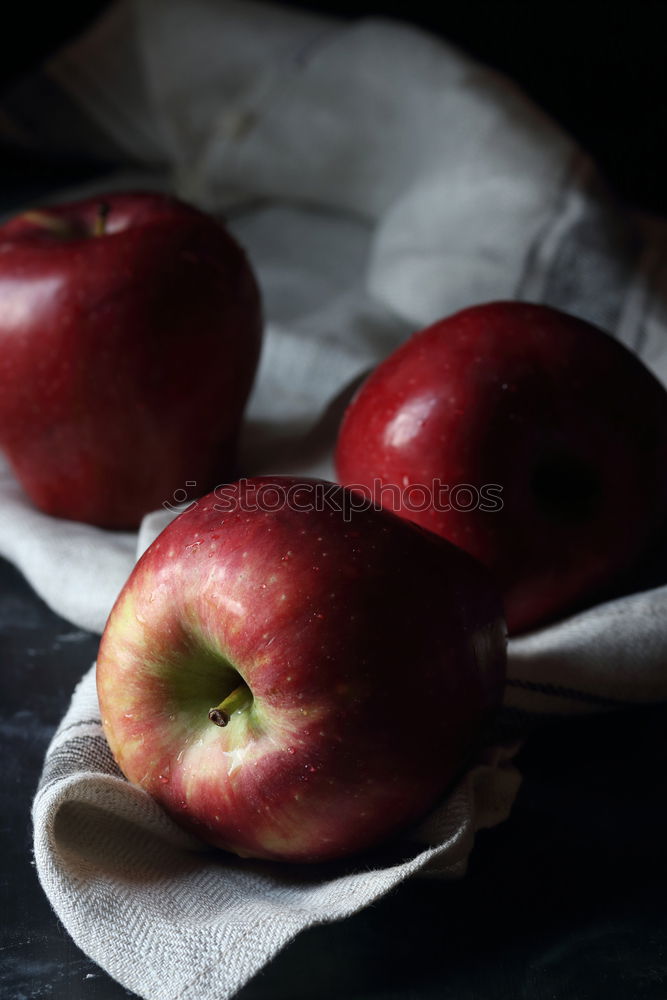 Similar – ripe red peaches in a wooden bowl on a table