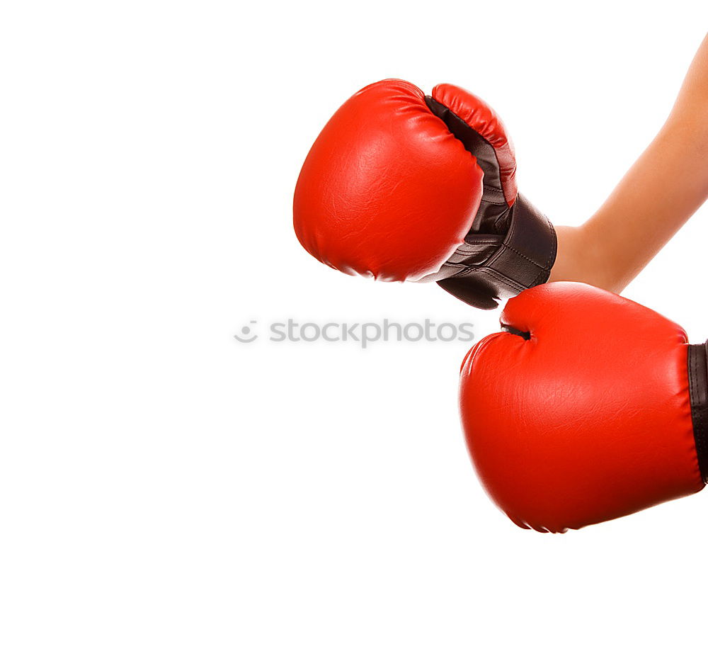 Similar – Image, Stock Photo hand is wearing a red leather boxing glove on a green background