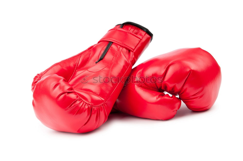 Similar – Image, Stock Photo red leather boxing gloves, a plastic water bottle