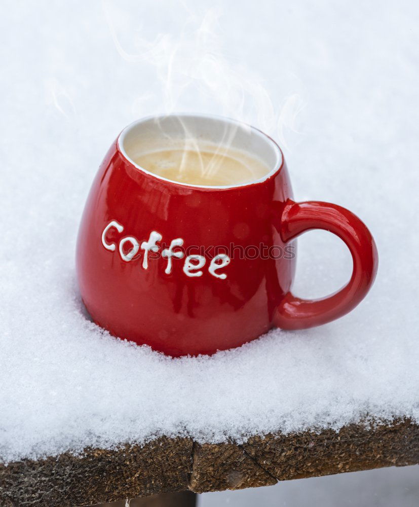 Similar – Image, Stock Photo red ceramic cup with hot black coffee