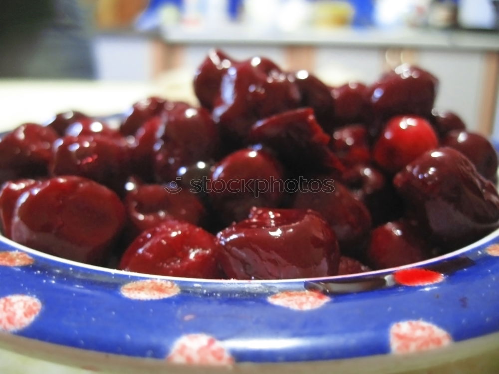 Similar – Glass bowl with red currants and vanilla sauce