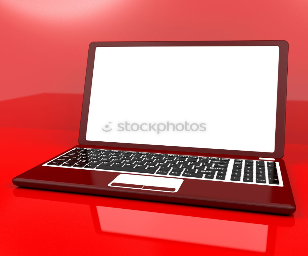 Keyboard on red background