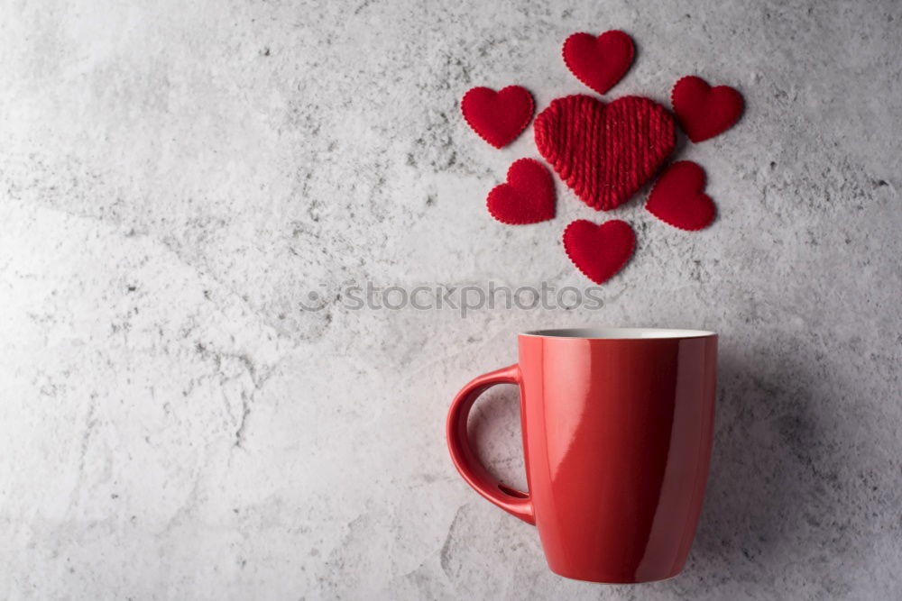 Similar – Image, Stock Photo White cup with heart and pink tulips