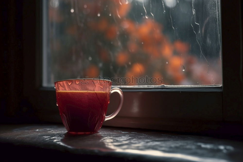 Similar – Image, Stock Photo cozy autumn morning at home. Hot tea and candle