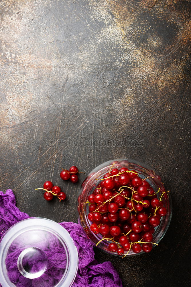 Similar – Image, Stock Photo Red and white currants with bowl and wooden spoon