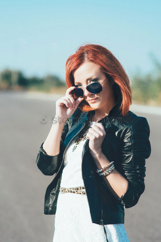 Similar – Image, Stock Photo Young redhead woman with a drink