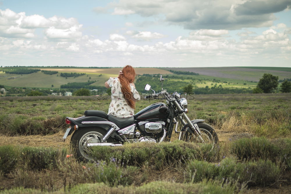 Similar – Image, Stock Photo Man sitting near motorcycle