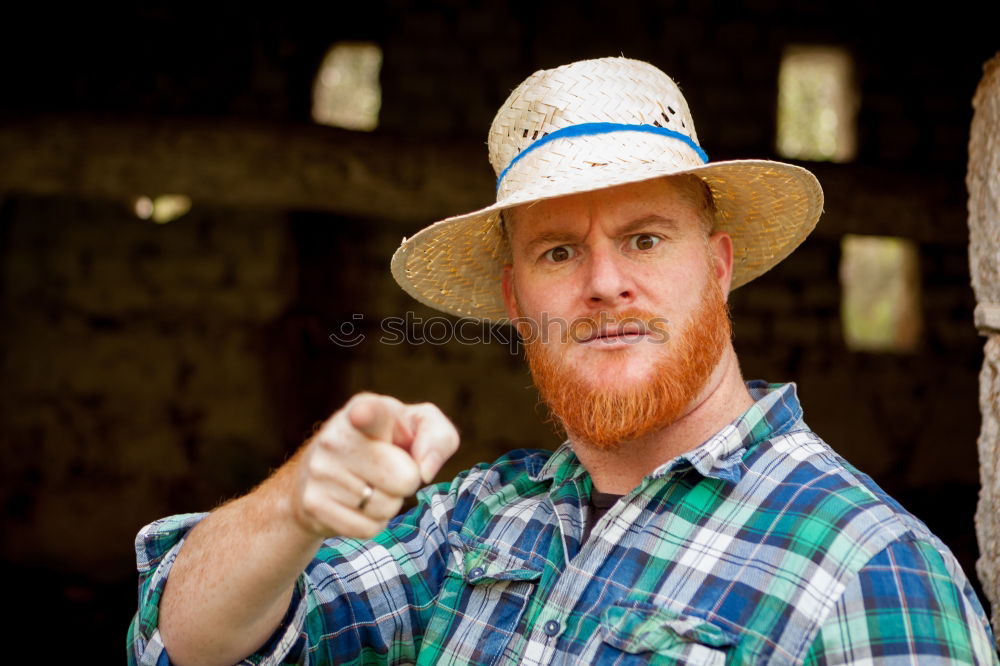 Similar – Image, Stock Photo Red haired man Style