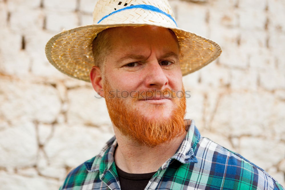 Similar – Image, Stock Photo Yoga teacher portrait. Red hair man with a red beard