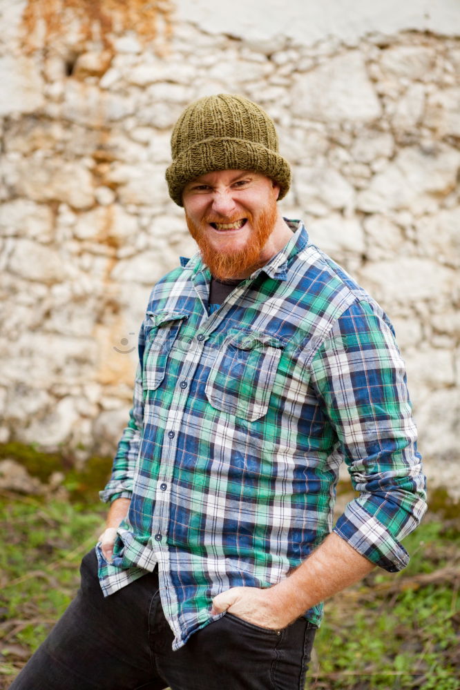 Similar – Image, Stock Photo Portrait of a hipster guy thinking in the forest