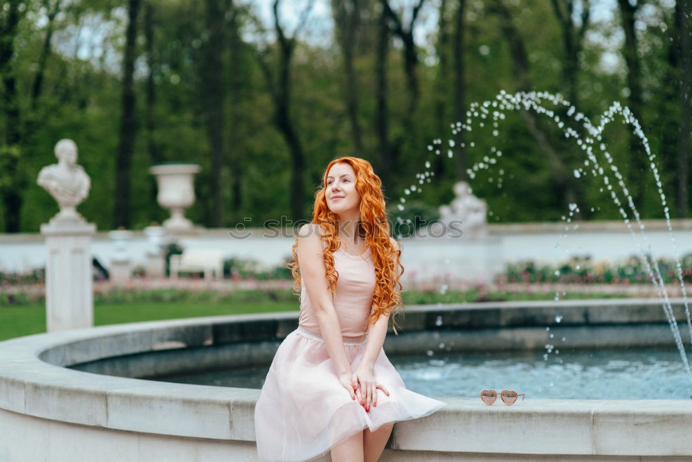 Similar – Image, Stock Photo Girl in the snow redhead with a transparent ball