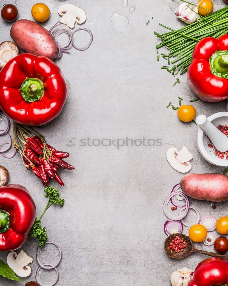 Similar – Image, Stock Photo Fresh strawberries with mint and icing sugar