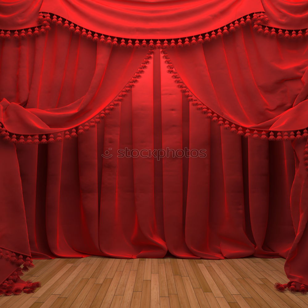 Closed red curtain Drape