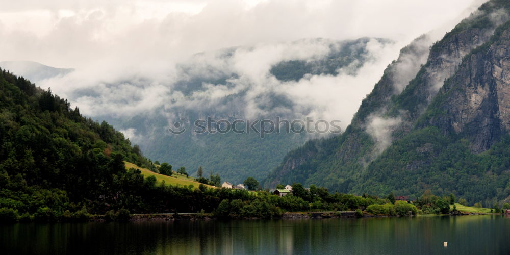 Similar – Image, Stock Photo View of the Geirangerfjord