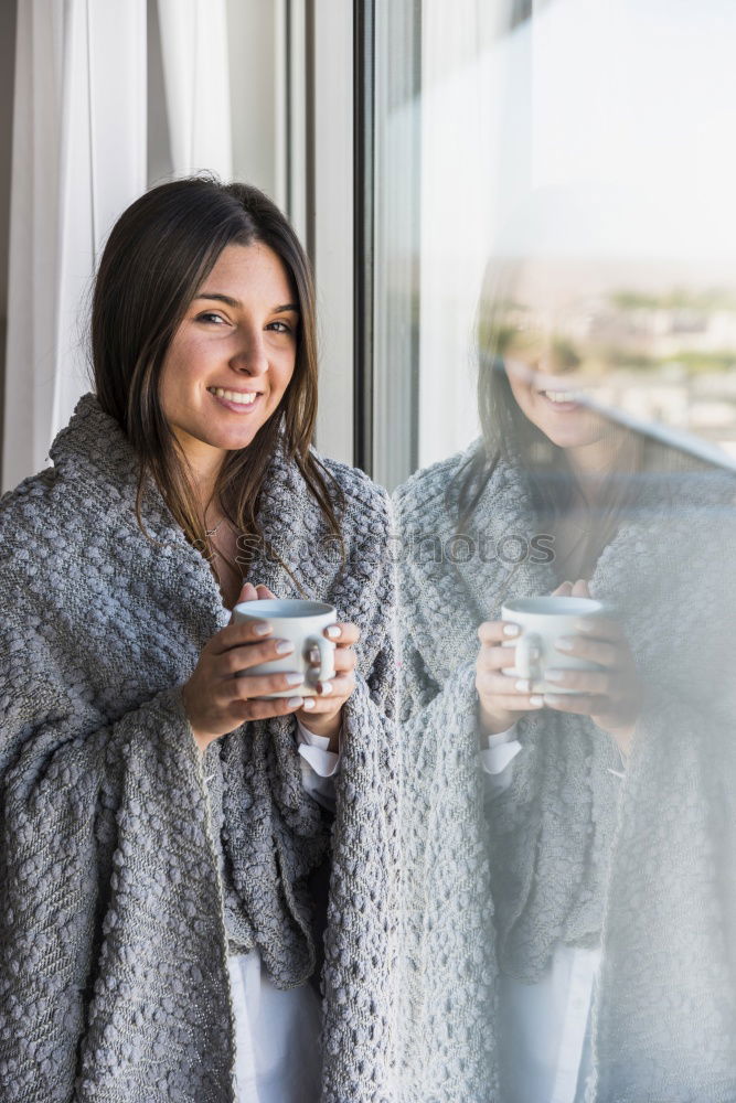 Similar – Image, Stock Photo Beautiful model with cup of coffee