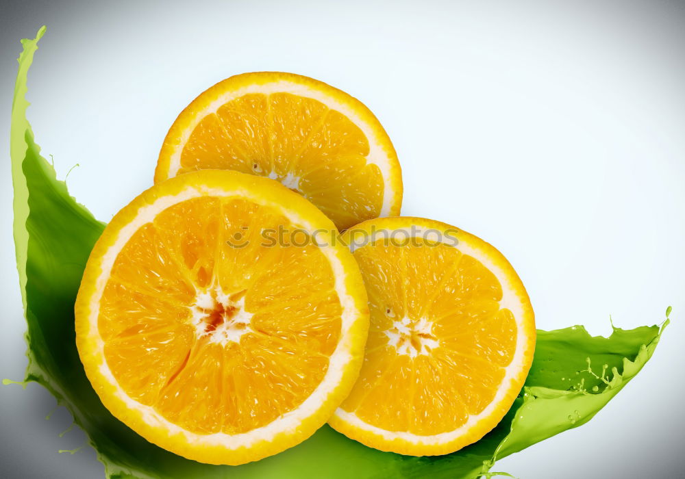 Similar – Image, Stock Photo Cut orange with green leaves