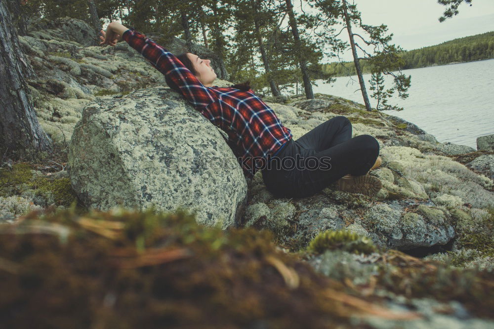 Similar – Image, Stock Photo happy kid girl exploring summer forest