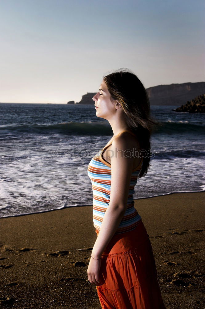 Similar – young woman in depression near the window