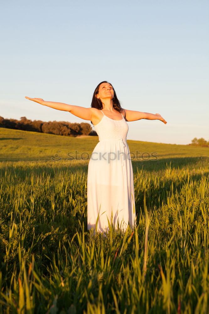 Similar – Image, Stock Photo Man jumping on sunny field