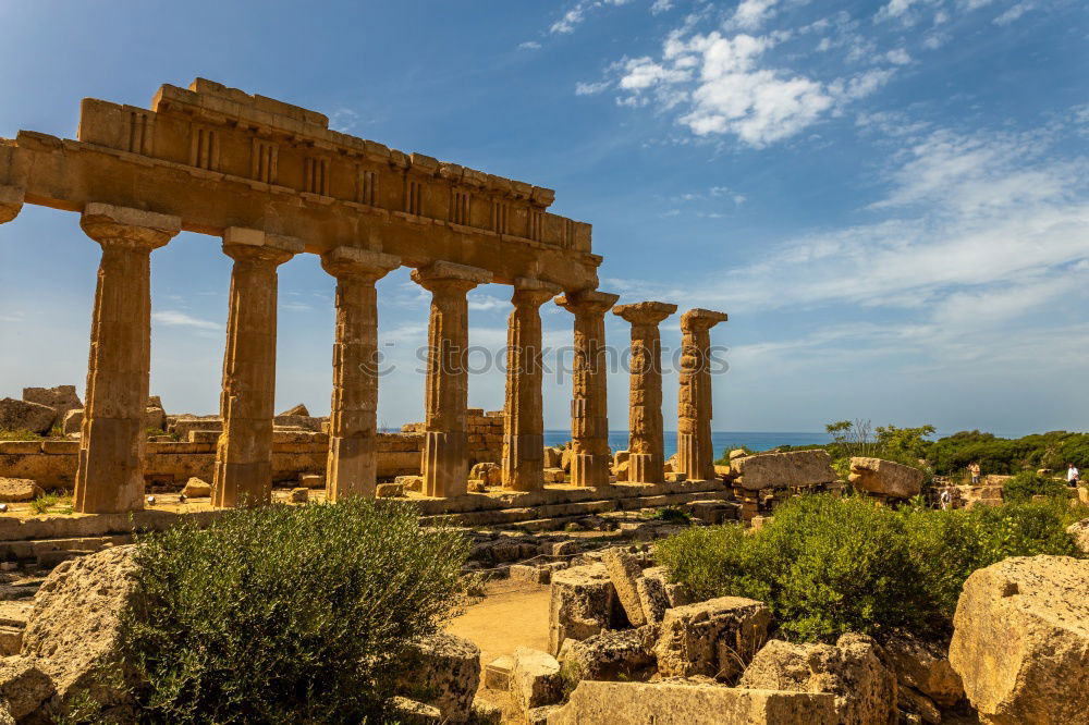 Similar – Image, Stock Photo Ancient Greek temple in Selinunte, Sicily, Italy. Detail view.