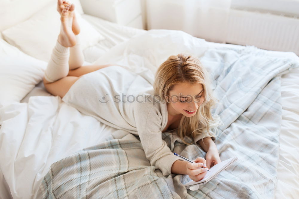 Similar – Happy beautiful young black woman relaxed lying down in the bed