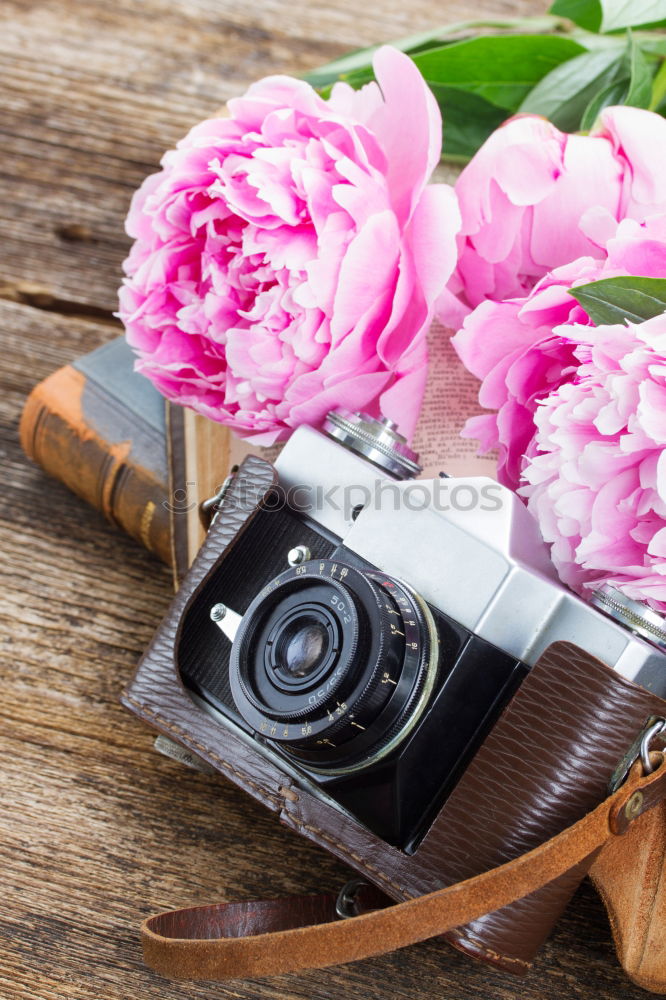 Similar – Image, Stock Photo Old vintage film camera in a leather case