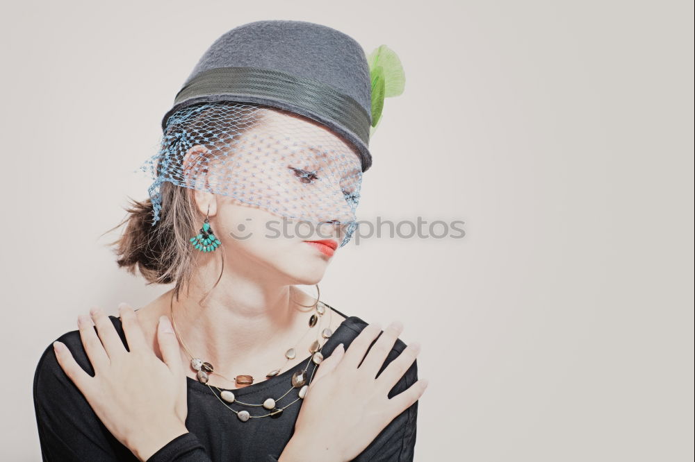 Similar – Fashion portrait woman with hat