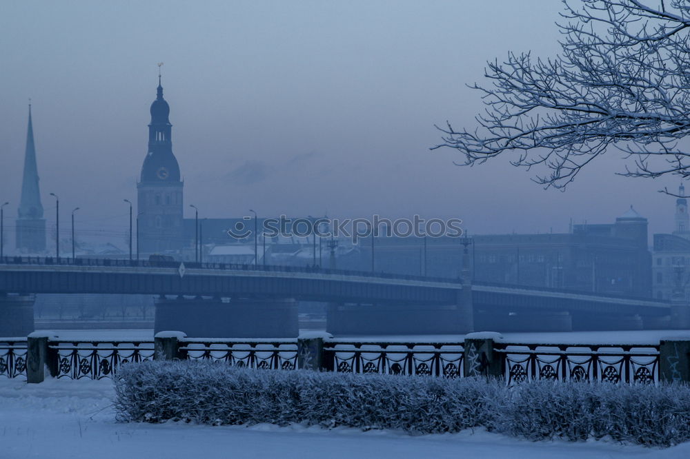 Similar – Image, Stock Photo Elbe in winter Sunrise