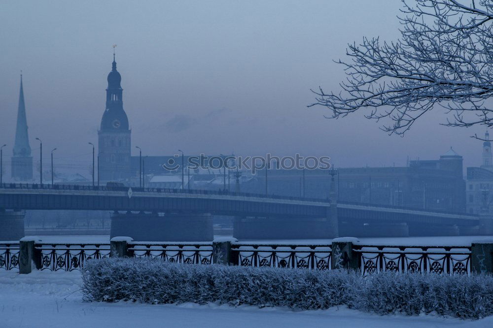 Similar – Image, Stock Photo Elbe in winter Sunrise