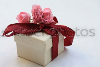 Similar – Image, Stock Photo Gift box, wrapped in recycled paper and red bow