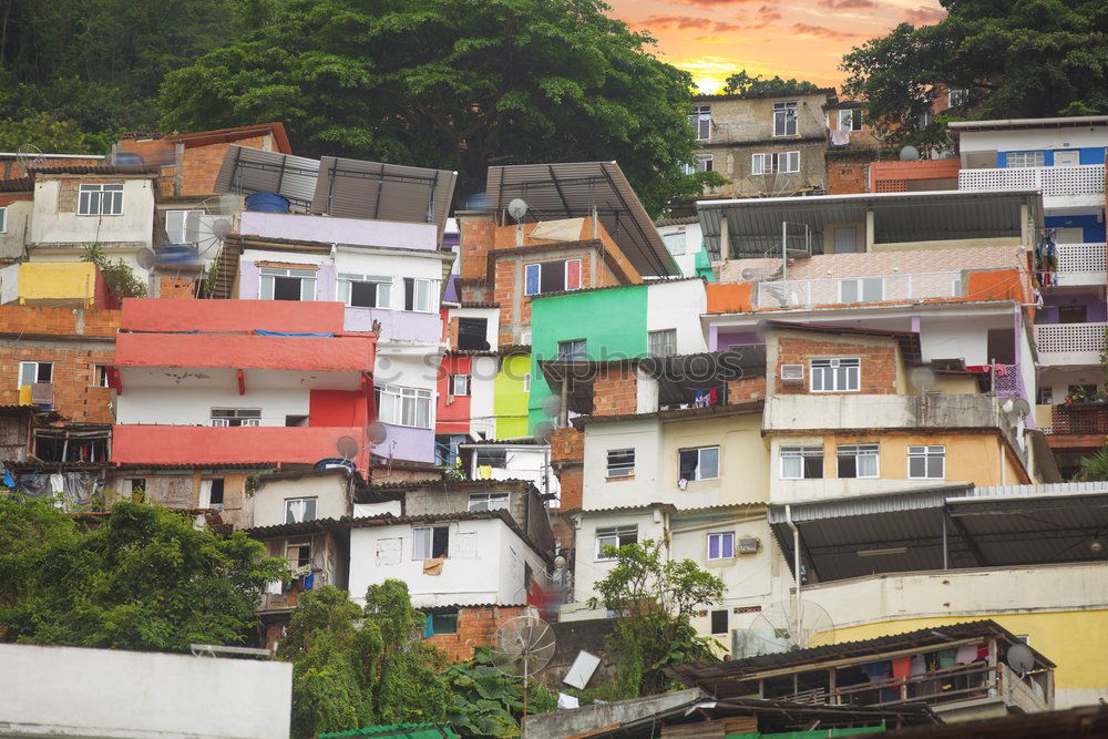 Similar – favela Town Blue Brown