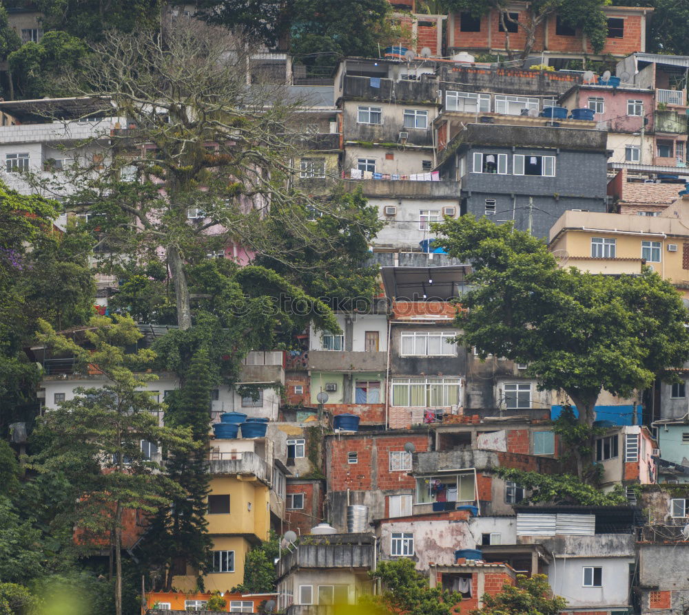 Similar – favela Town Blue Brown