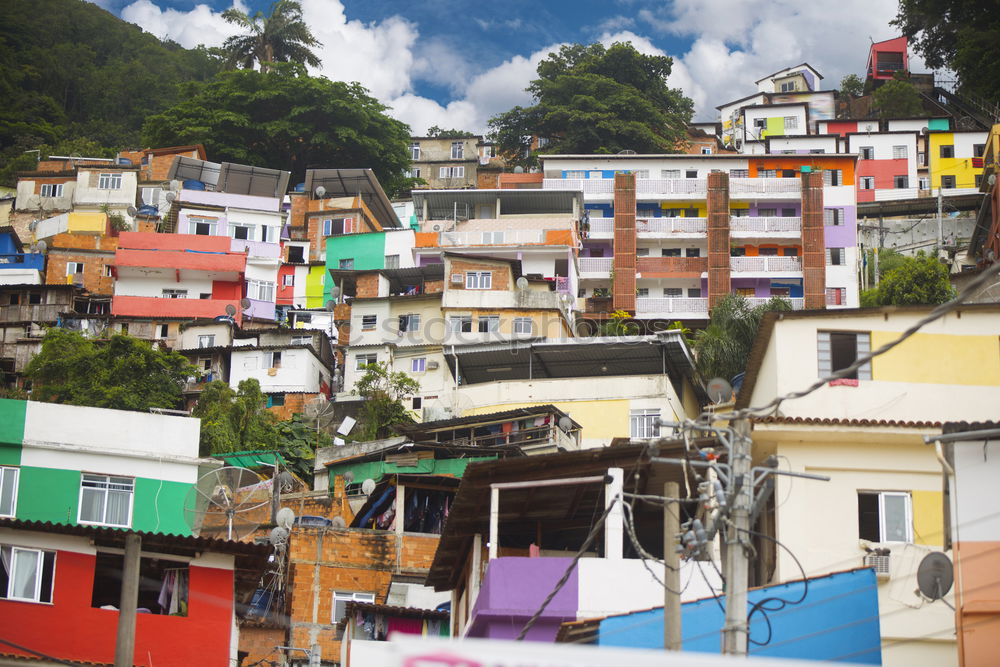 Similar – favela Town Blue Brown