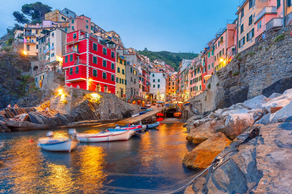 Similar – Riomaggiore at night Cinque Terre Liguria Italy