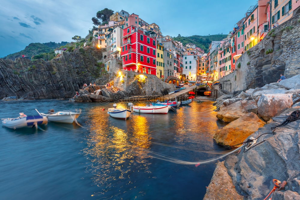 Similar – Riomaggiore at night Cinque Terre Liguria Italy