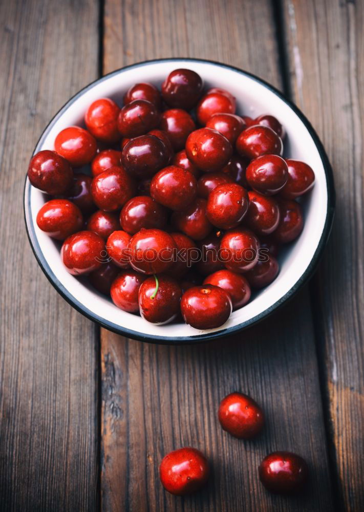 Image, Stock Photo Ripe red cherry Fruit